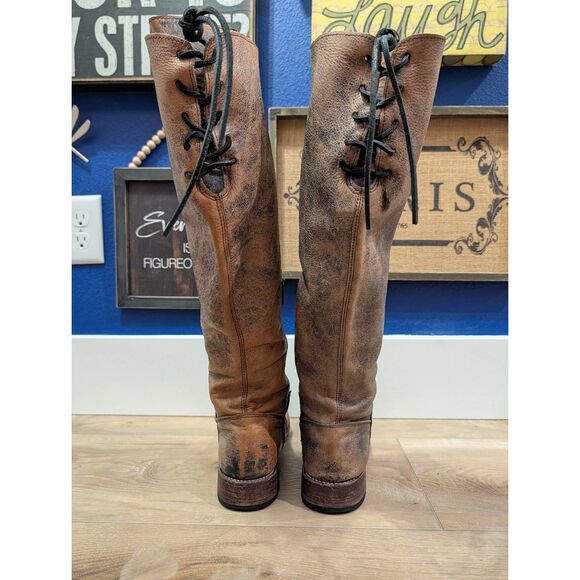 Bed Stu Manchester Tall Riding Boots Women's 9 Black Hand Washed Knee High - Picture 9 of 16